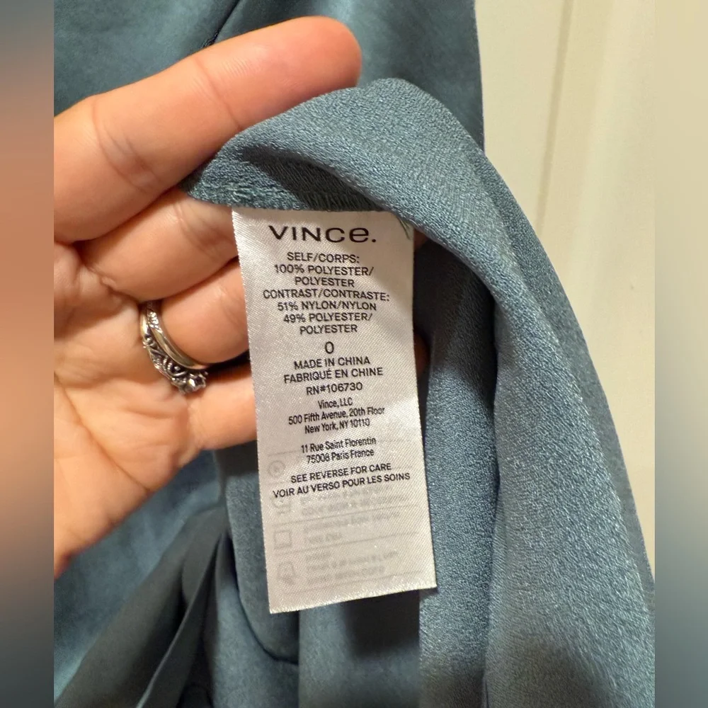 Vince Pleat-Detail Midi Skirt Drape Asymmetric Hem , size 0/XS - Picture 3 of 13